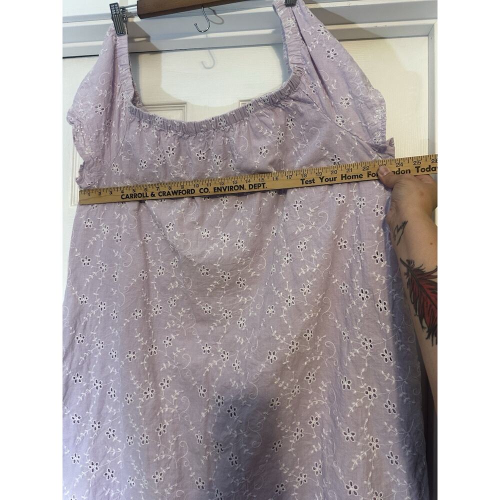 Lane Bryant Short sleeve convertible off shoulder dress 100% cotton 22-24 Purple - Picture 8 of 10